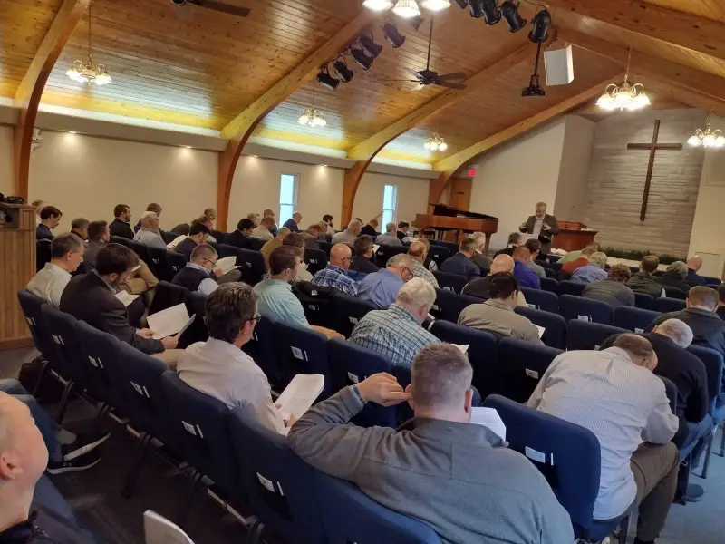 A full auditorium at Grace Baptist Church